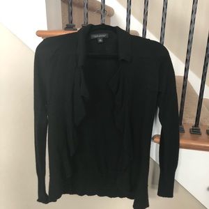 Cashmere blend ruffled black BR cardigan